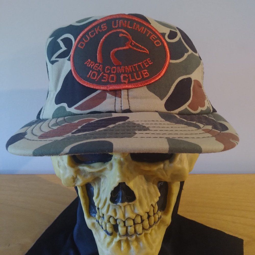 Deadstock Vintage Ducks Unlimited 10/30 Club Patch Camouflage Trucker Hat